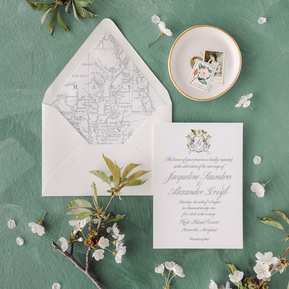Wedding invitation suite by Turnage and Watts