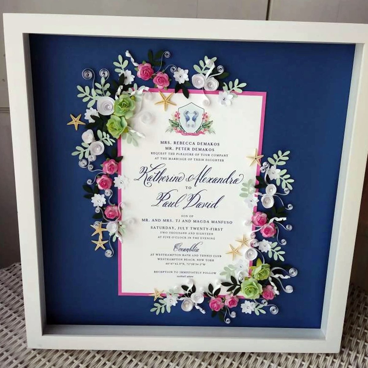 How to use a shadow box to display your wedding invitation