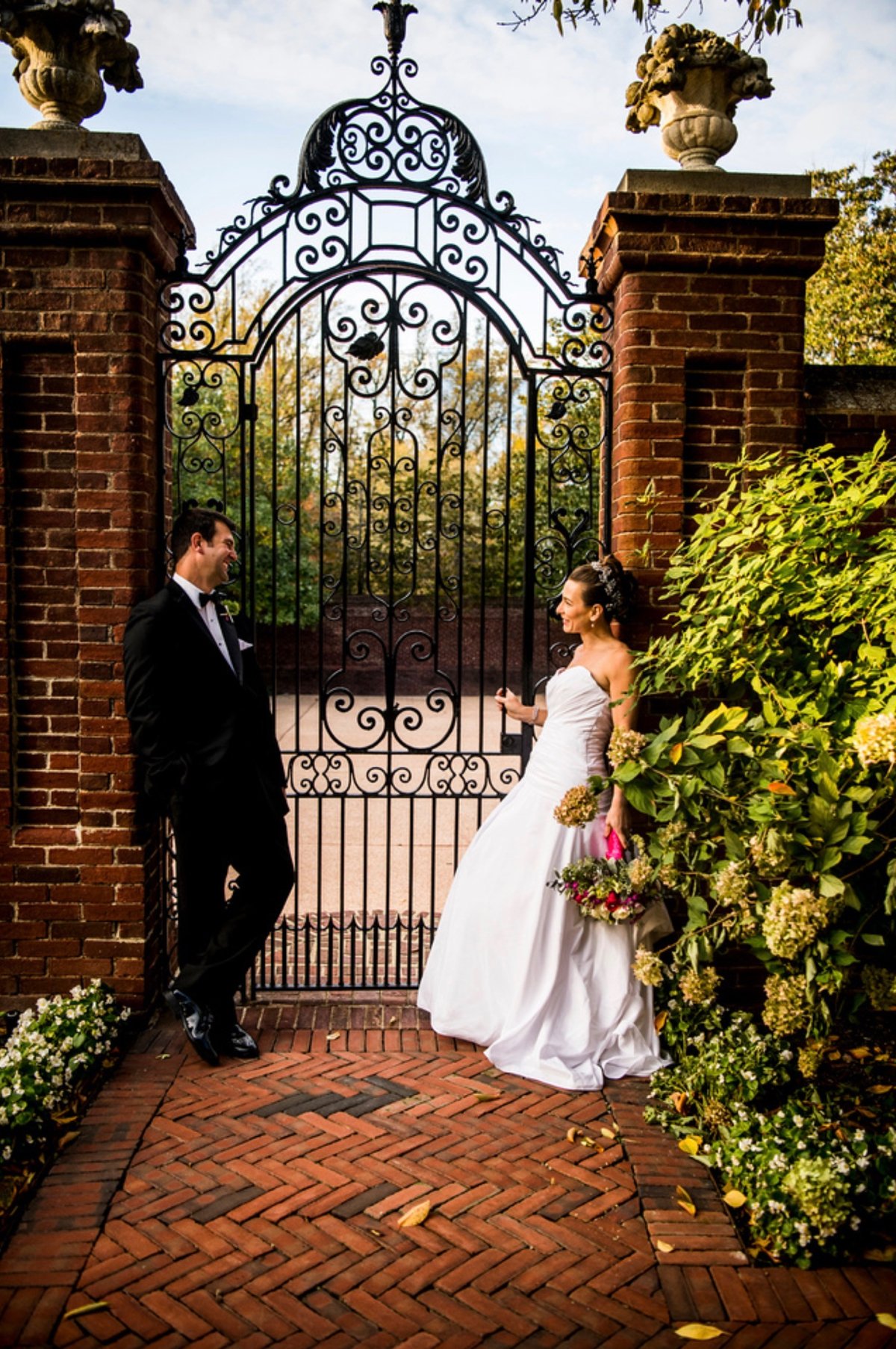 Bride and groom portraits at Oxon Hill Manor