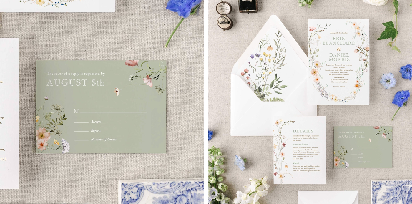 Semi custom floral invitations on Zazzle - an affordable wedding invitation option!