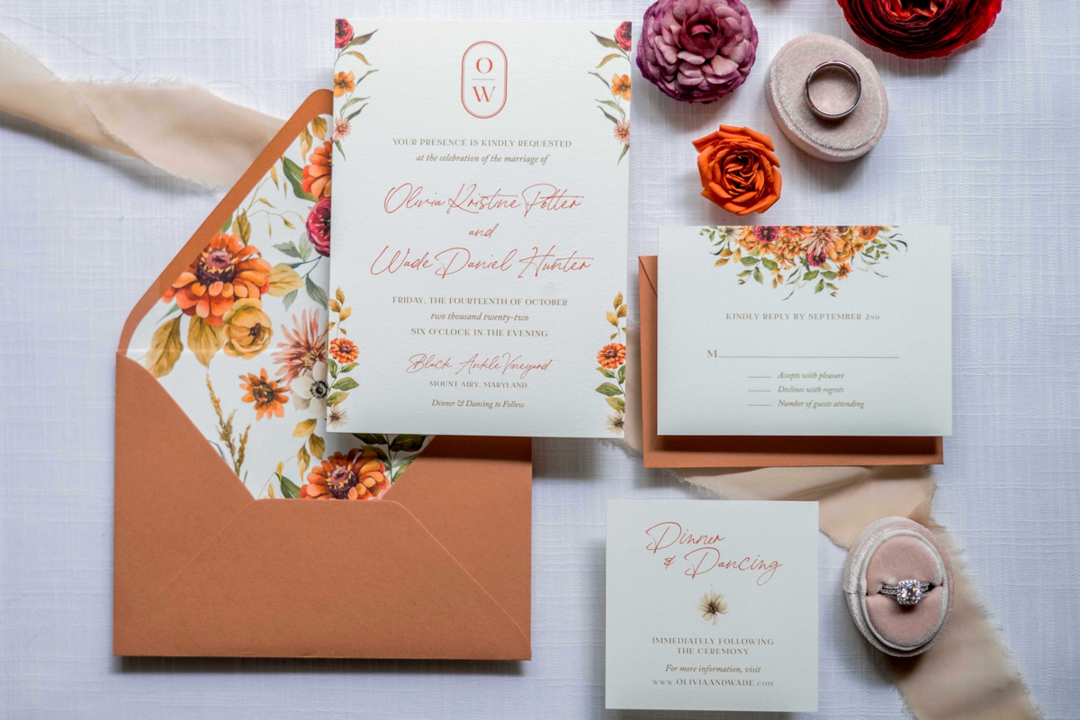 Fall wedding invitations