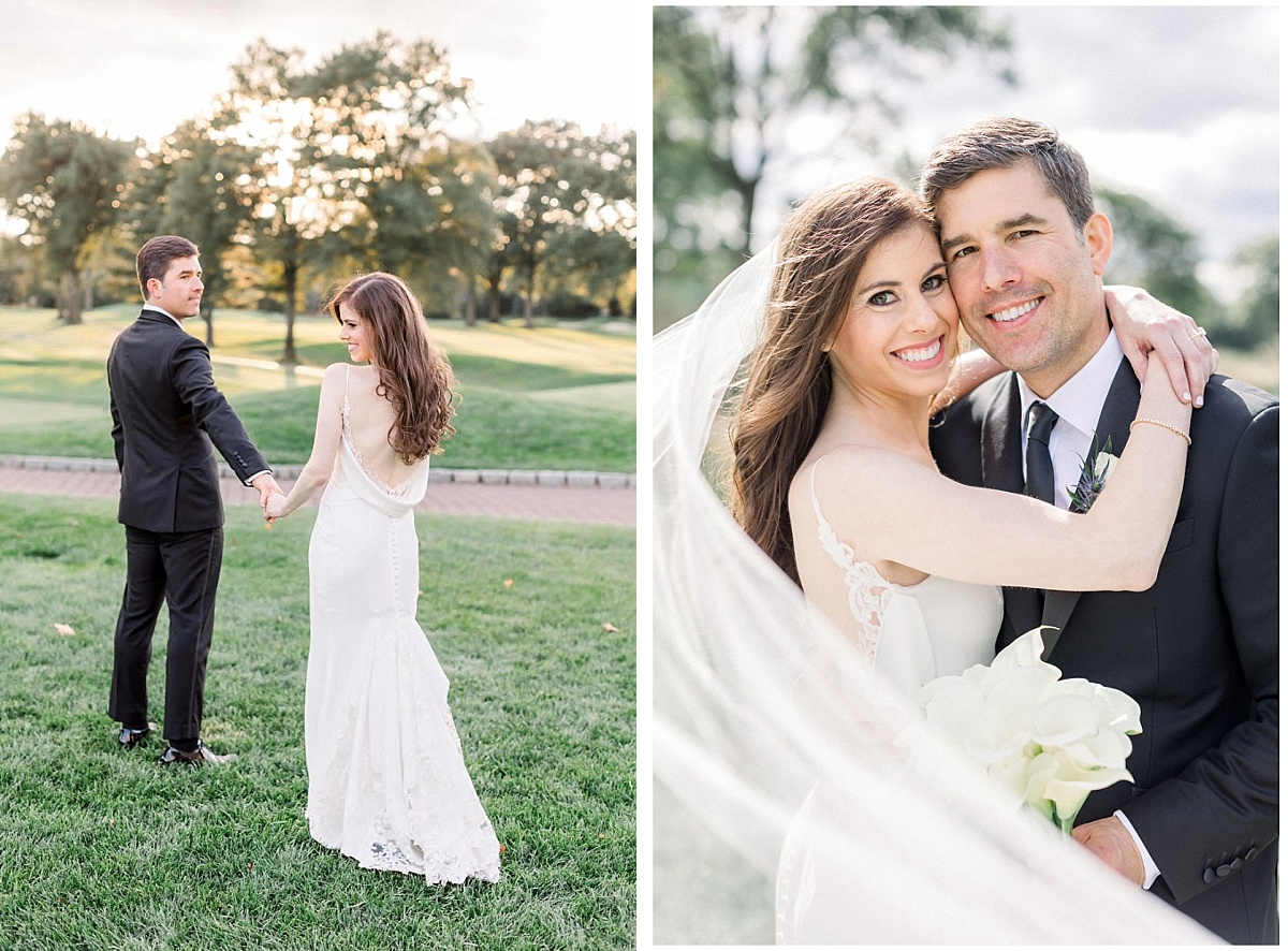 Couple's portraits from a wedding at the Upper Montclair Country Club in Clifton, NJ